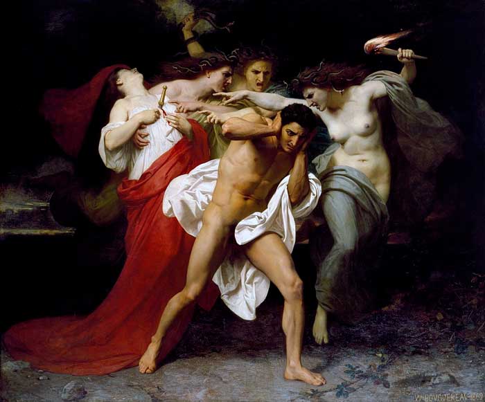Orestes perseguido por las Furias, William-Adolphe Bouguereau (1862). Orestes perseguido por las Furias, William-Adolphe Bouguereau (1862).
