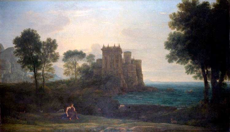 Psique en el palacio de Cupido, Claudio de Lorena. 1664. Psique en el palacio de Cupido, Claudio de Lorena. 1664.