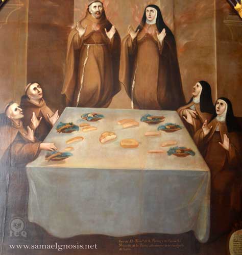Eterno Principio Femenino (11. Santa Clara y San Francisco en éxtasis). Museo de Guadalupe Zacatecas.