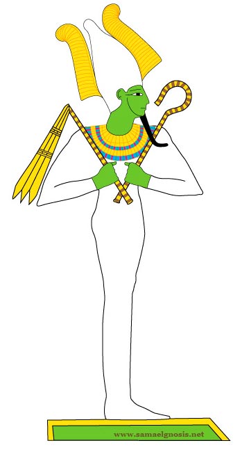 El dios Osiris. Dibujo: Rubén Soto Orozco. El dios Osiris. Dibujo: Rubén Soto Orozco.