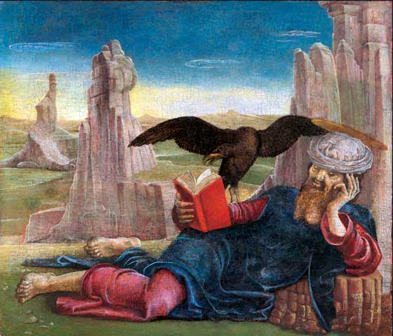 “San Juan Evangelista en Patmos”. Cosmè Tura. (1470 – 1475). “San Juan Evangelista en Patmos”. Cosmè Tura. (1470 – 1475).