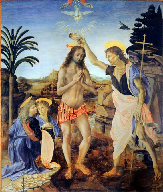 “El Bautismo de Jesús”. Andrea del Verrocchio (1435–1488) Leonardo da Vinci (1452–1519) “El Bautismo de Jesús”. Andrea del Verrocchio (1435–1488) Leonardo da Vinci (1452–1519)