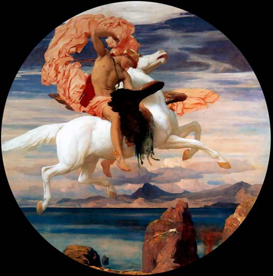 “PERSEUS ON PEGASUS HASTENING TO THE RESCUE OF ANDROMEDA”. LEIGHTON, FREDERIC. (1895-96). “PERSEUS ON PEGASUS HASTENING TO THE RESCUE OF ANDROMEDA”. LEIGHTON, FREDERIC. (1895-96).
