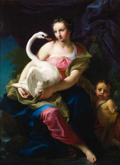 LEDA Y EL CISNE. GIANBETTINO CIGNAROLI (SIGLO XVIII).