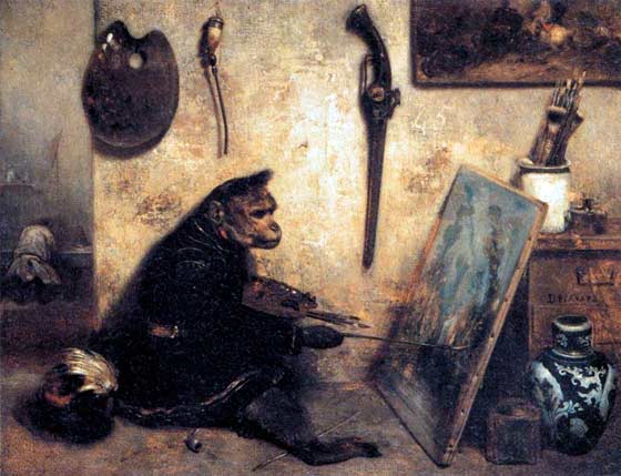 “EL MONO PINTOR”, ALEXANDRE-GABRIEL DECAMPS, (1833). “EL MONO PINTOR”, ALEXANDRE-GABRIEL DECAMPS, (1833).