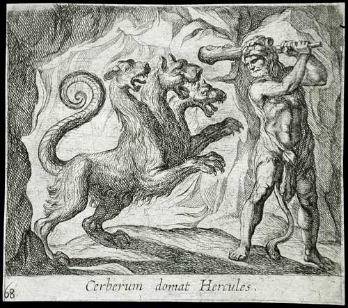 “CERBERO Y HERACLES”. ANTONIO TEMPESTA (1555–1630). THE LOS ANGELES COUNTY MUSEUM OF ART. “CERBERO Y HERACLES”. ANTONIO TEMPESTA (1555–1630). THE LOS ANGELES COUNTY MUSEUM OF ART.