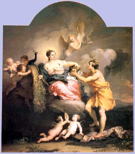 Juno recibiendo la cabeza de Argos. Jacopo Amigoni, 1732. Juno recibiendo la cabeza de Argos. Jacopo Amigoni, 1732.