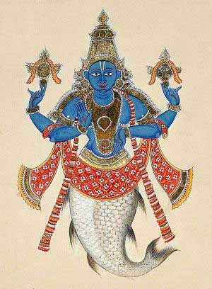 Matsya, ser anfibio encarnación de Vishnú. 1820 Matsya, ser anfibio encarnación de Vishnú. 1820