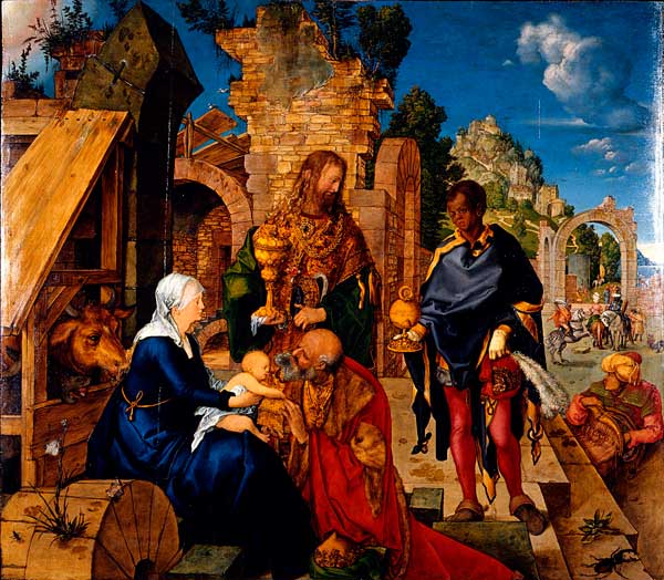 Adoración al niño y los magos, Alberto Durero. 1505.