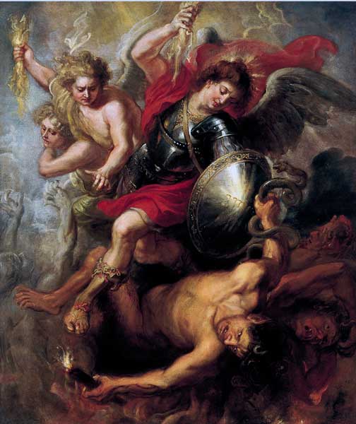 San Miguel expulsando a Lucifer y a los ángeles rebeldes. Peter Paul Rubens. 1622.