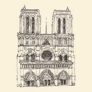 Notre Dame, ilustración, freepik