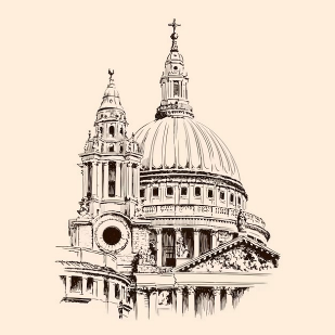 Dibujo catedral, vectores gratuitos freepik