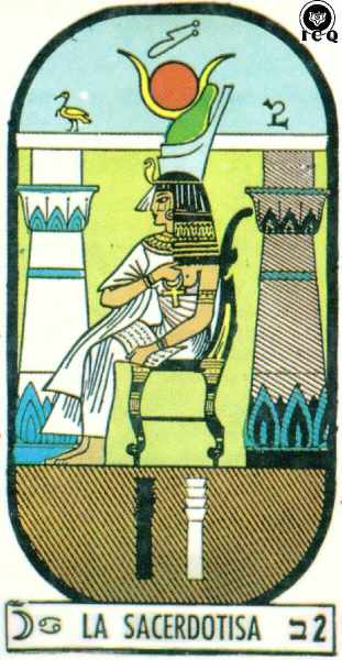 Arcano 2. La Sacerdotisa: La mujer del mago. Ciencia Oculta. Favorable.