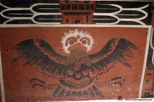 Lechuza de Tetitla, (también piensan que puede ser un quetzal o un águila). Zona Arqueológica de Teotihuacán.  México.