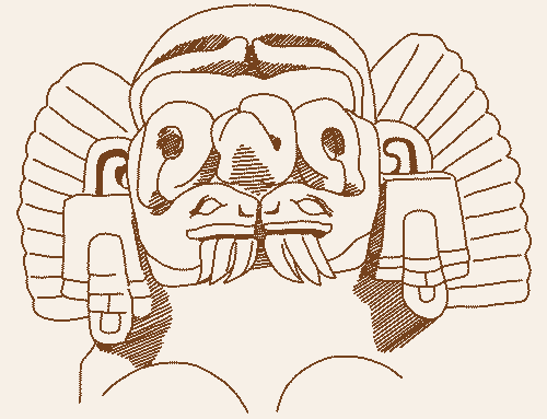 Tláloc [Dibujo: Rubén Soto. Museo Etnográfico de Berlín]